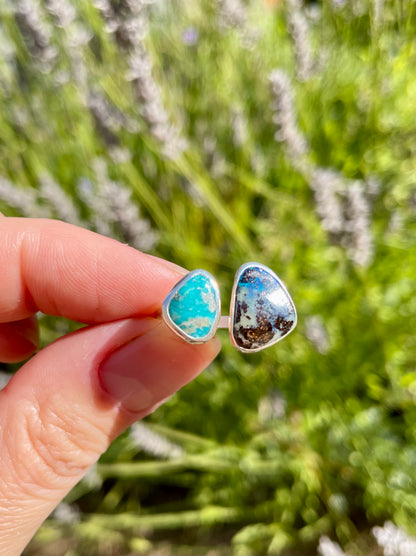 Turquoise and Boulder Opal split ring size 8-9