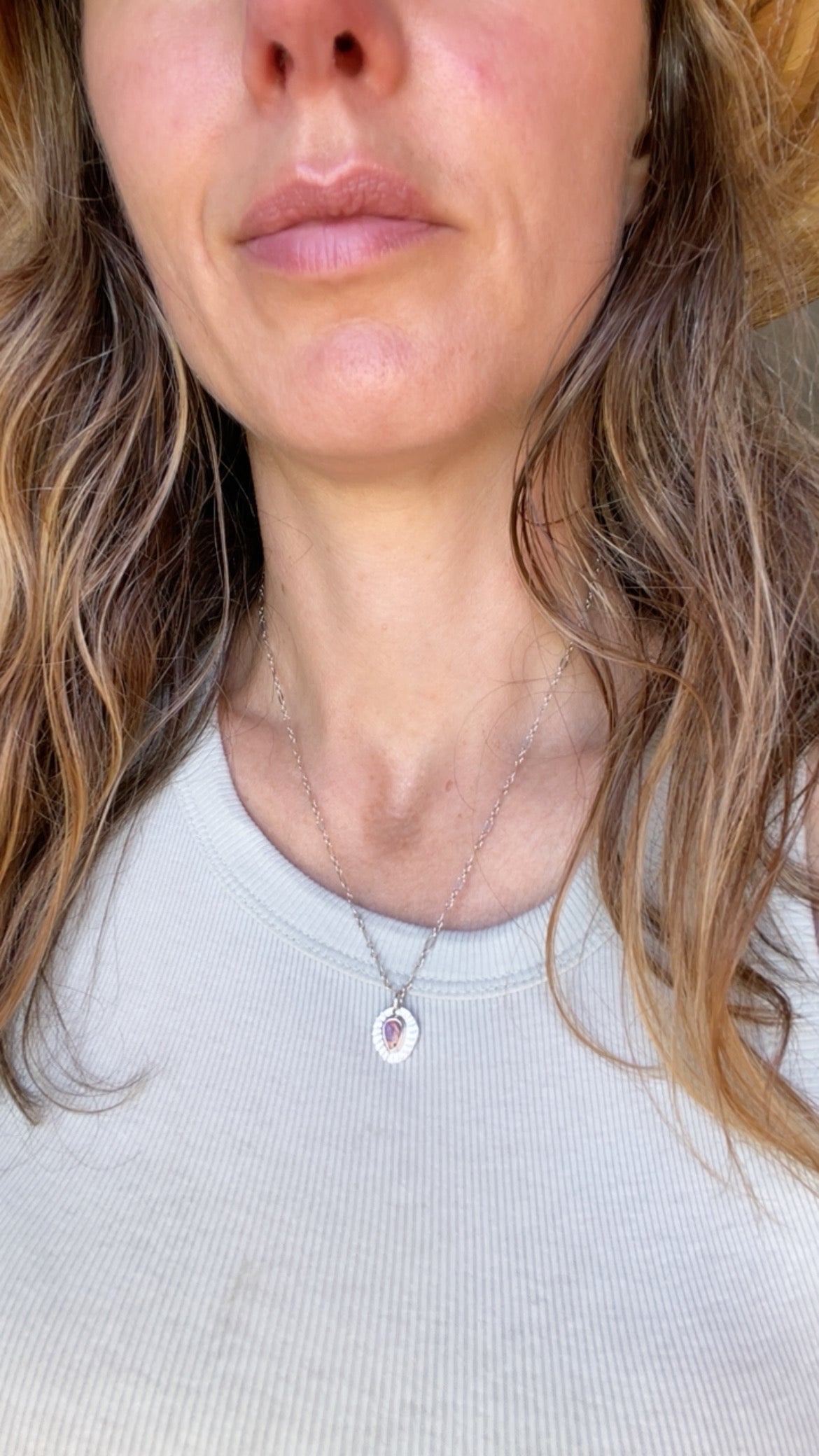 Recycled Mexican Fire Opal necklace 2