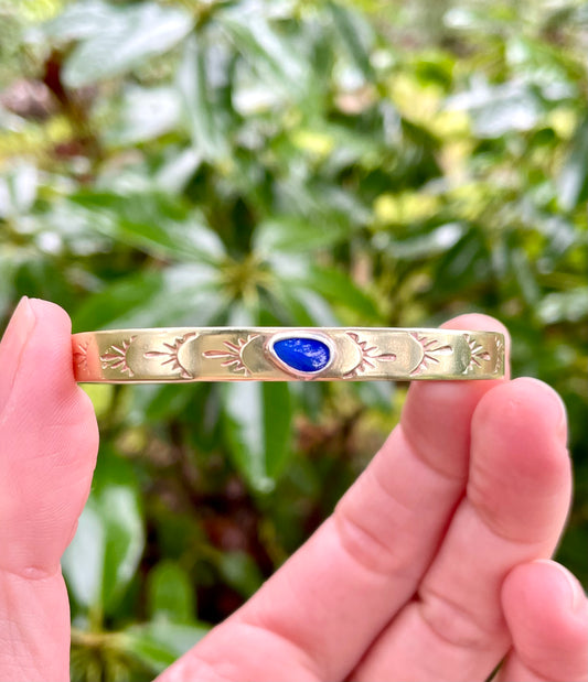 Australian Opal Brass Cuff 2