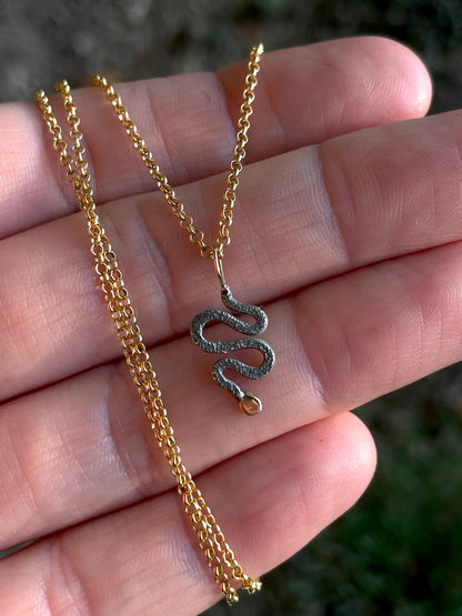 Gold and Silver Serpent Necklace