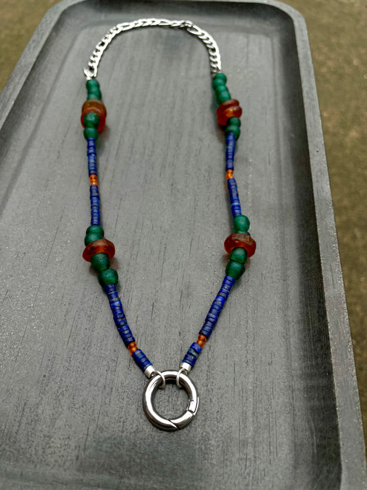 Beaded charm holder Necklace no1