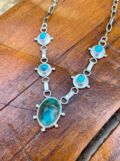 Handcrafted Turquoise Bloom Necklace