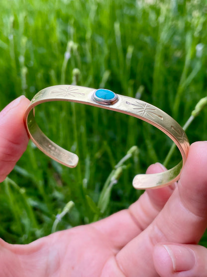 Turquoise Brass Cuff 1