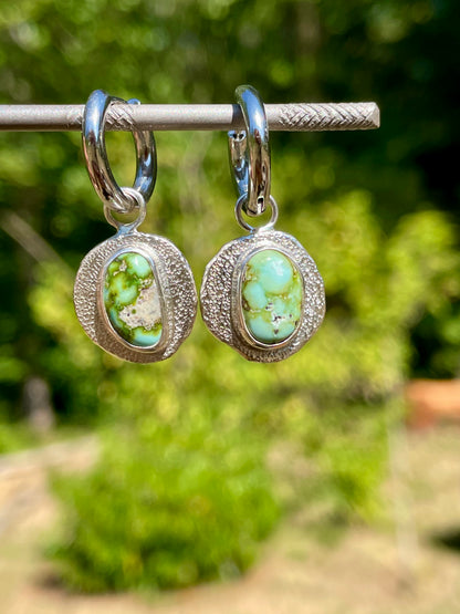 Recycled Sonoran Gold Turquoise Huggie Hoops