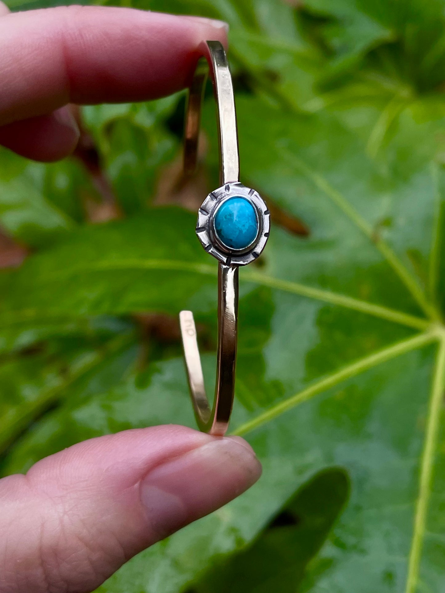 Mixed metal Turquoise Cuff 5