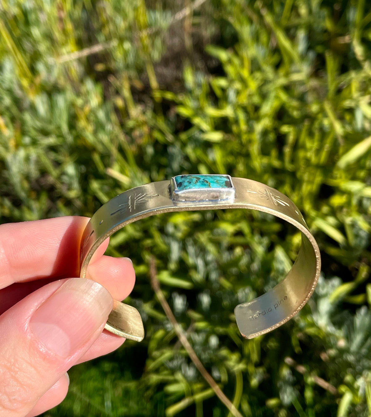 Mixed metal Turquoise Cuff 4