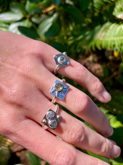 Montana Sapphire Dice Ring size 8.25