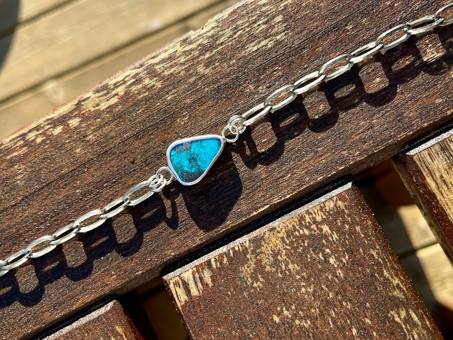 Turquoise Teardrop Chain Bracelet