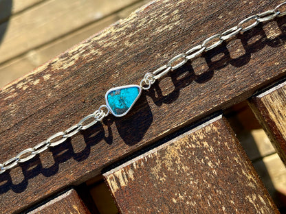 Turquoise Teardrop Chain Bracelet