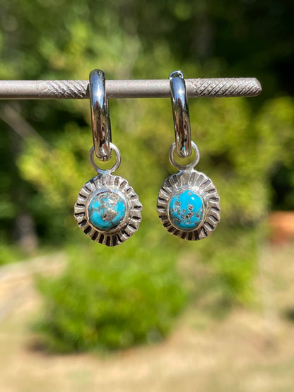 Carlin Nevada Turquoise Huggie Hoops