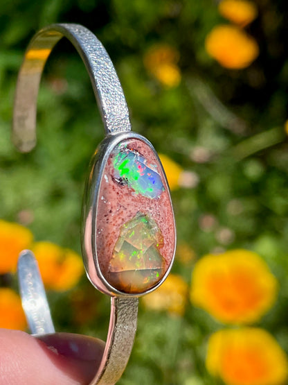 Mexican Fire Opal Cuff in Silver