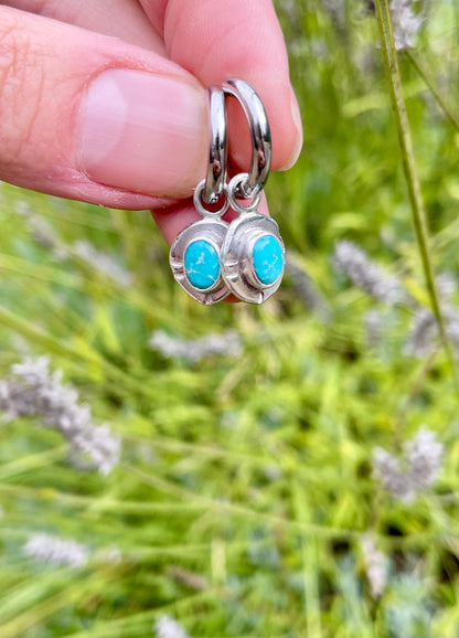 Whitewater turquoise Huggie Hoop Earrings 3