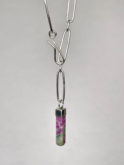 Nevada mined Variscite on a hand fabricated chain