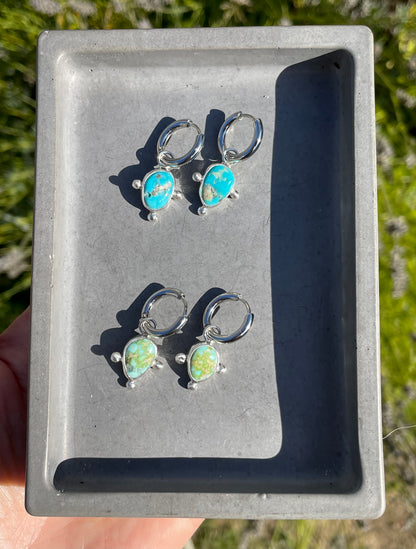 Turquoise Huggie Hoop Earrings