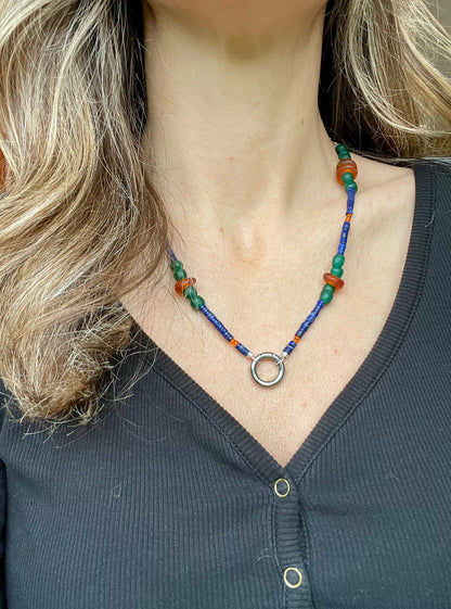 Beaded charm holder Necklace no1