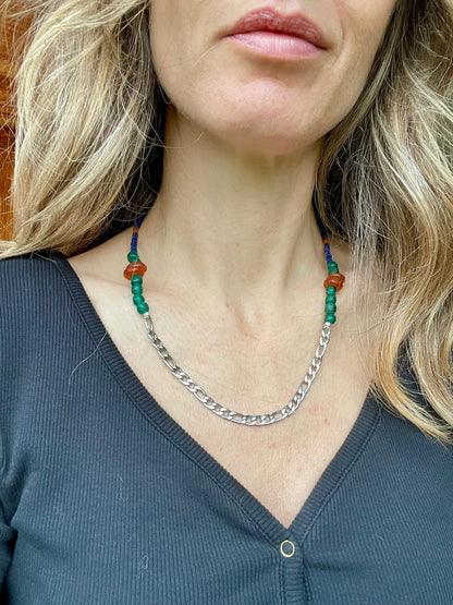 Beaded charm holder Necklace no1