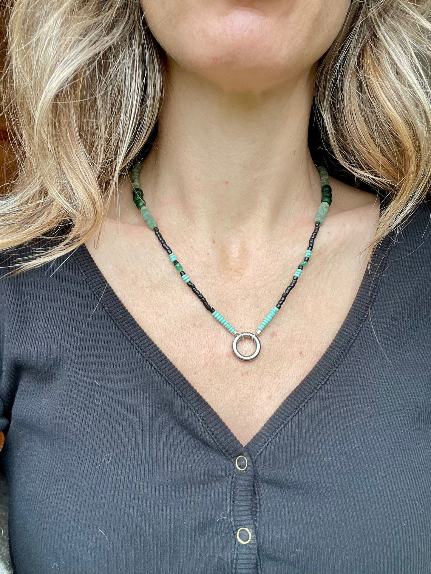 Beaded charm holder Necklace no2