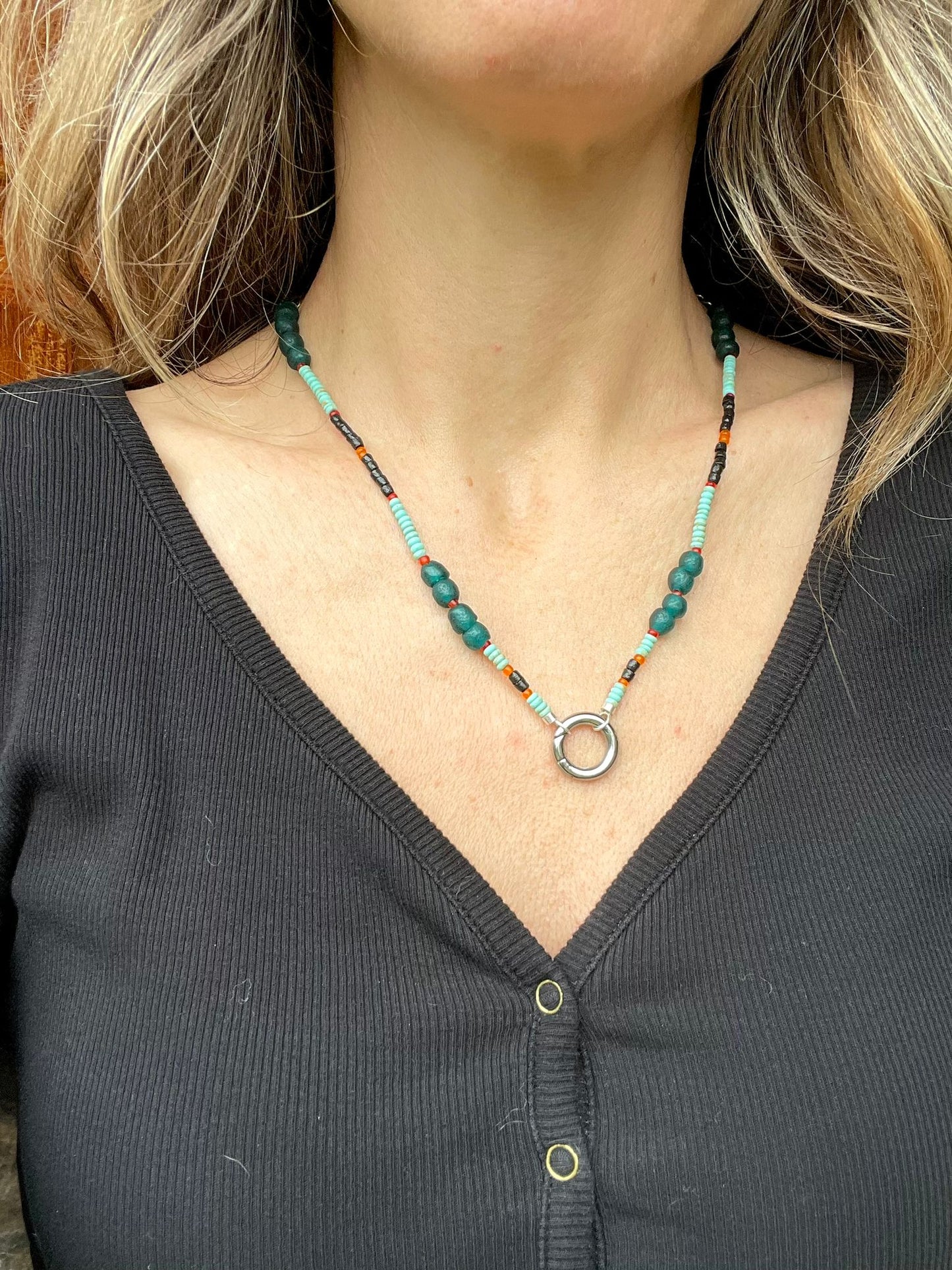 Beaded charm holder Necklace no3