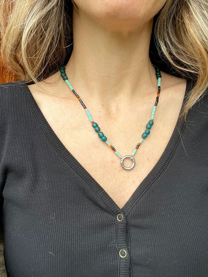 Beaded charm holder Necklace no3