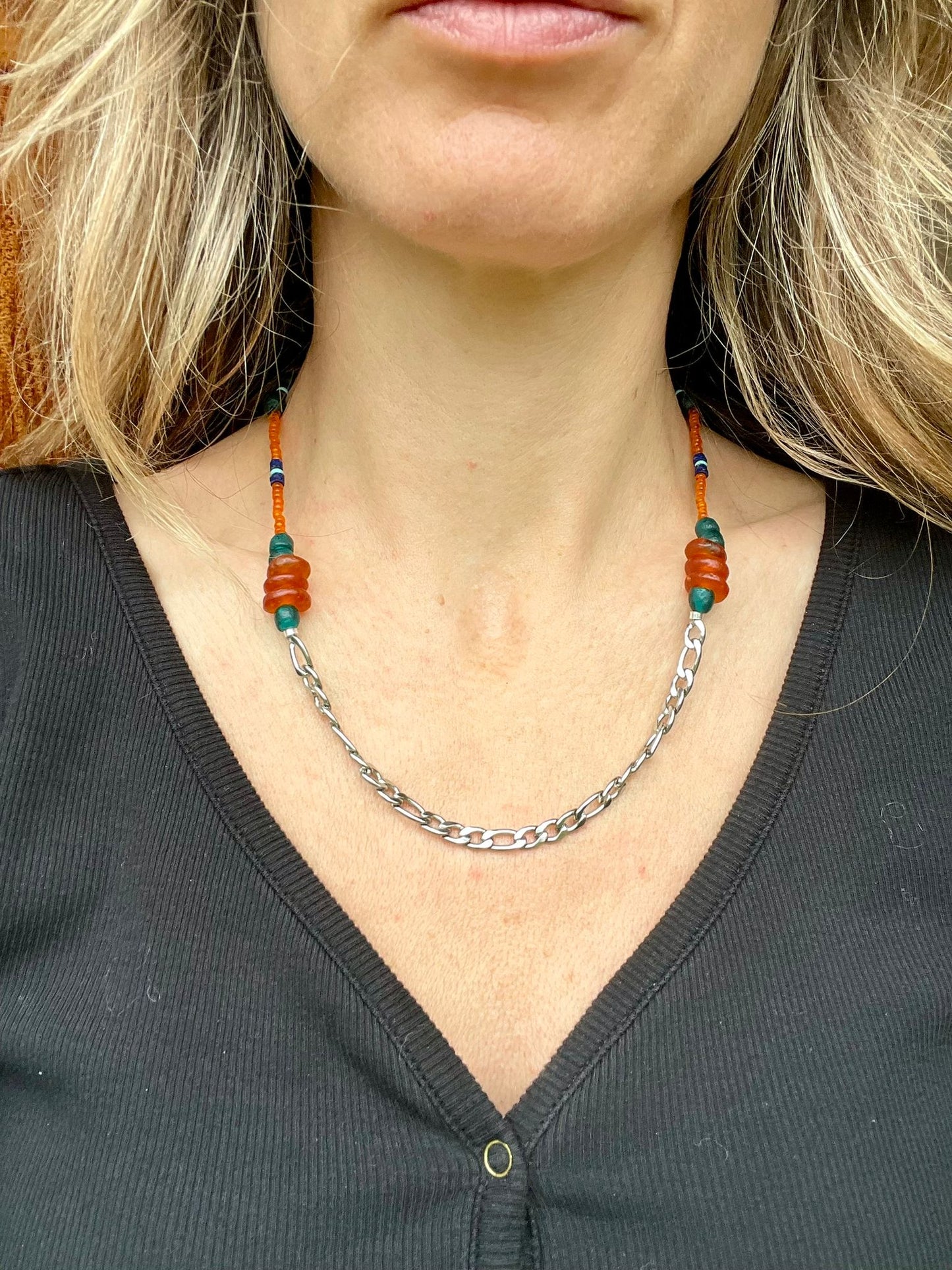 Beaded charm holder Necklace no4