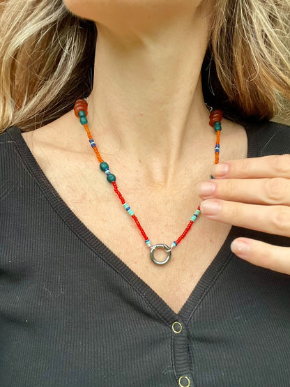 Beaded charm holder Necklace no4