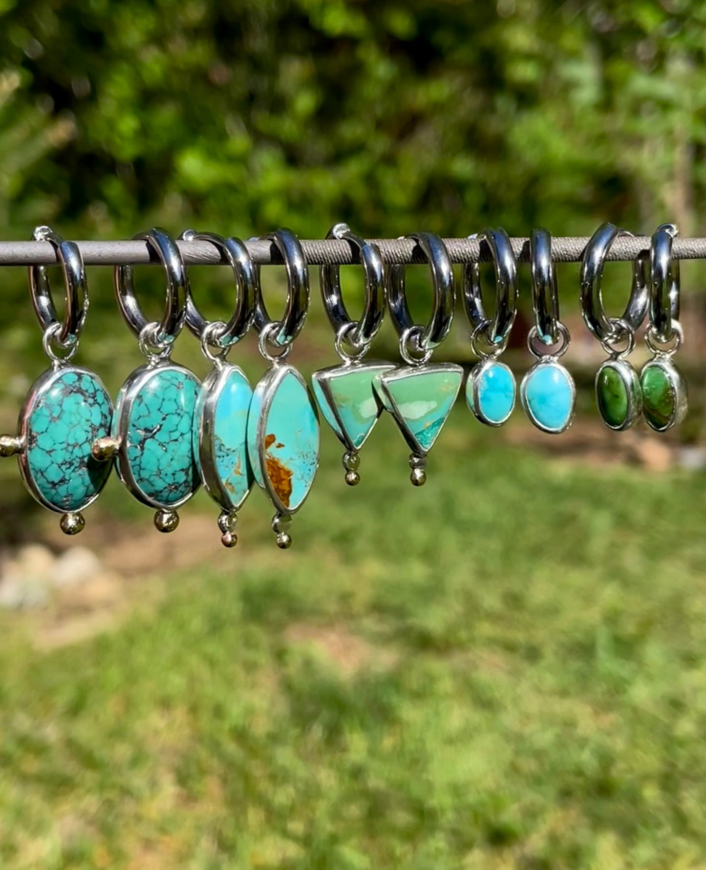 Whitewater Turquoise Huggie Hoop