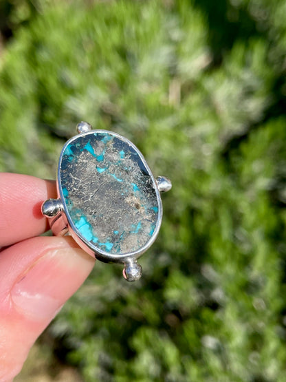 Turquoise compass Ring Size 8.5