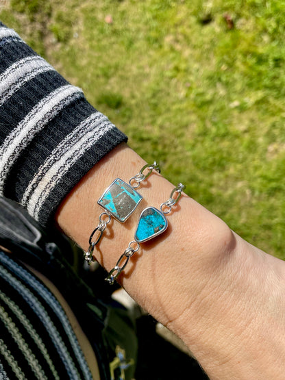 Turquoise Teardrop Chain Bracelet