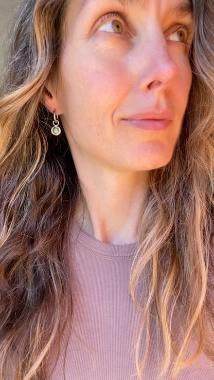 Sonoran Gold turquoise Huggie Hoop Earrings