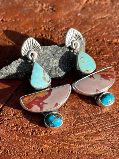 Turquoise and Jasper Earrings