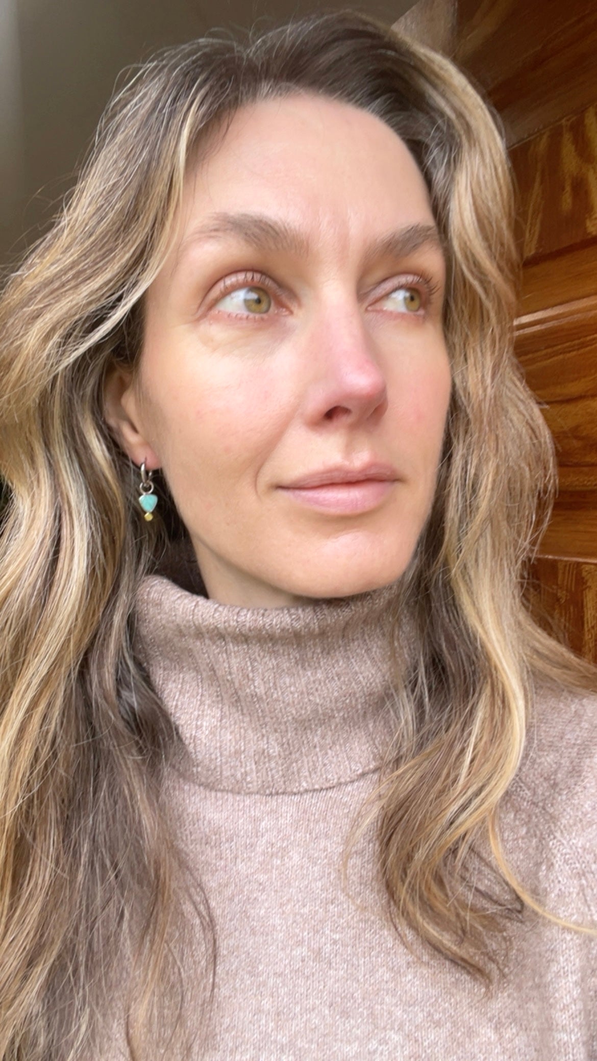 Turquoise Huggie Hoop 3