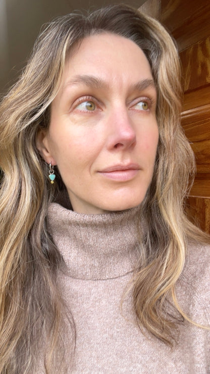 Turquoise Huggie Hoop 3