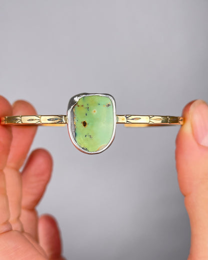 Brass and Sterling Cuffs with Variscite