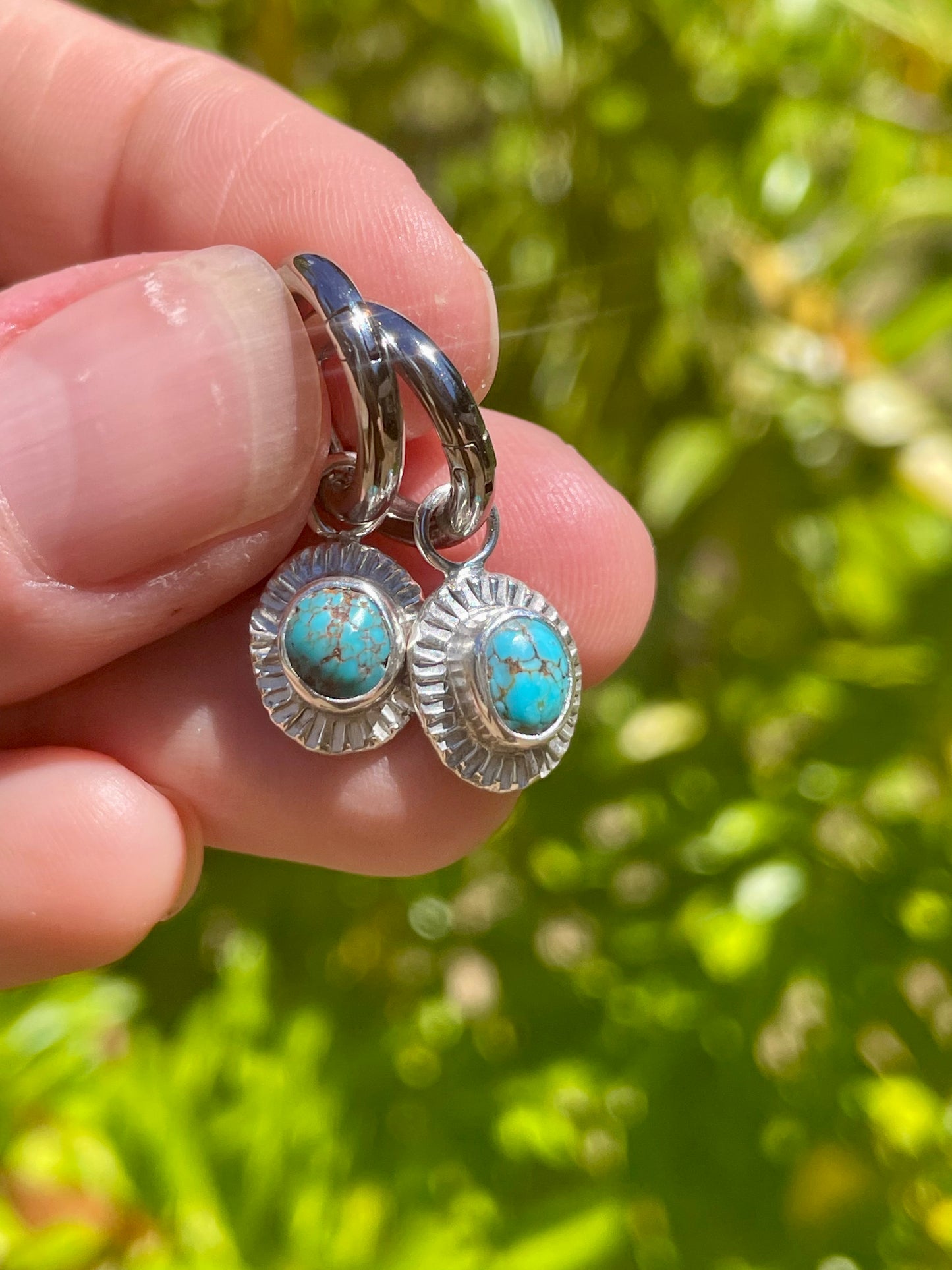 Carlin Nevada Turquoise Huggie Hoops