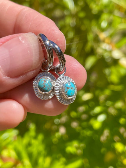 Carlin Nevada Turquoise Huggie Hoops