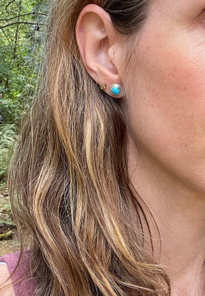 Kingman Turquoise Nugget Stud Earrings