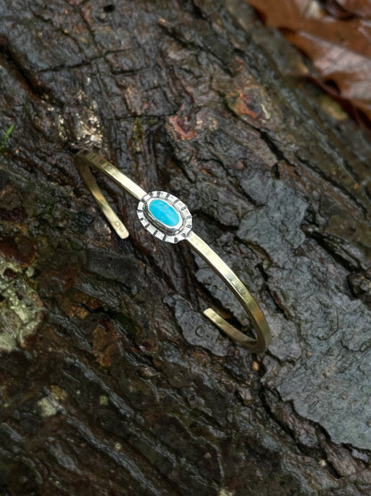 Mixed metal Turquoise Cuff 6