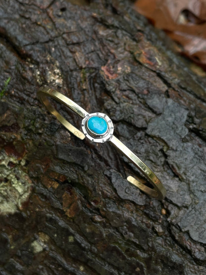 Mixed metal Turquoise Cuff 5