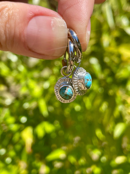 Carlin Nevada Turquoise Huggie Hoops