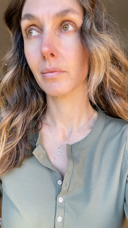 Raw Montana Sapphire Gold and Silver Necklace