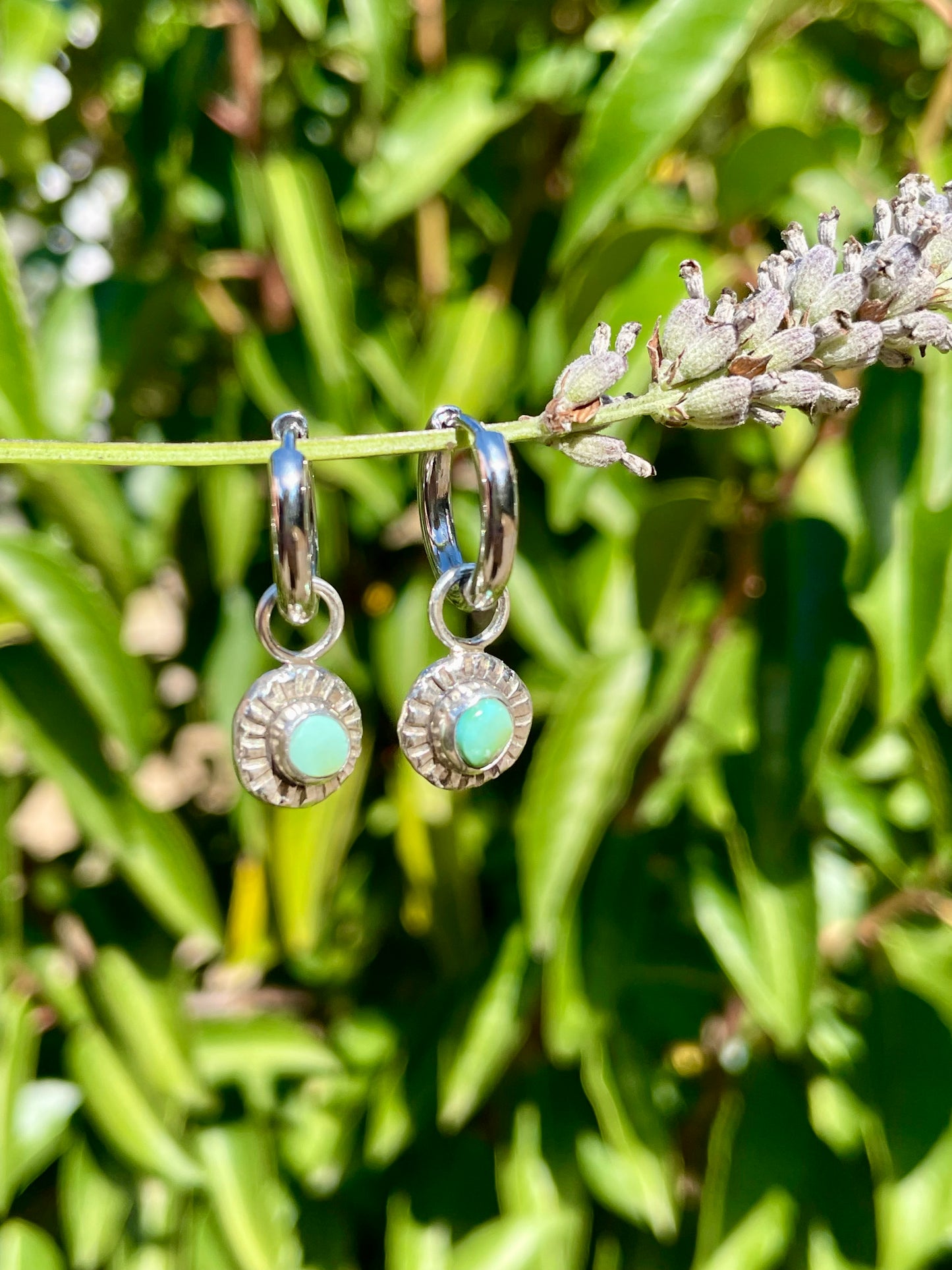 Sonoran Gold turquoise Huggie Hoop Earrings