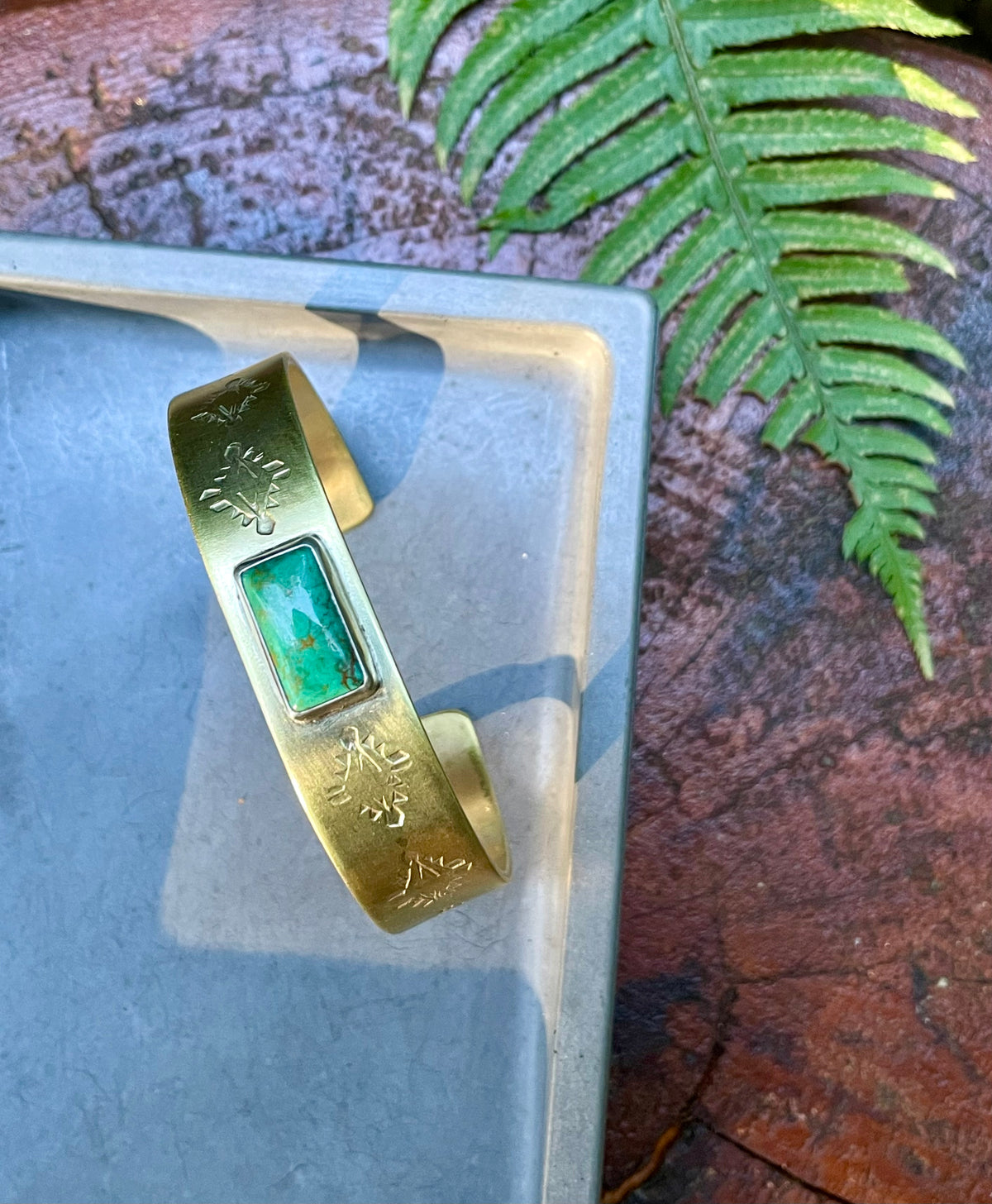 Mixed metal Turquoise Cuff 2