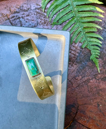 Mixed metal Turquoise Cuff 2
