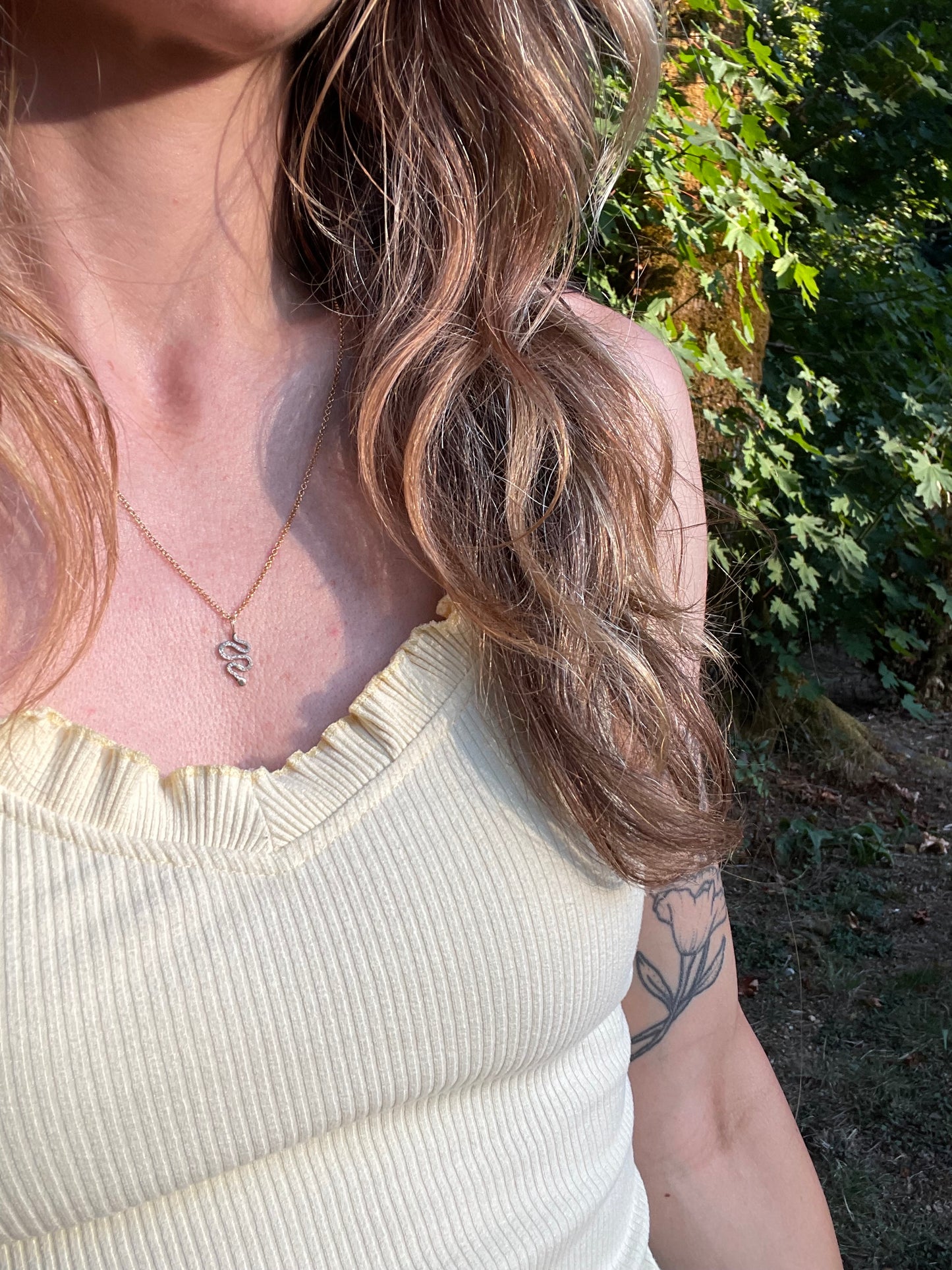 Gold and Silver Serpent Necklace
