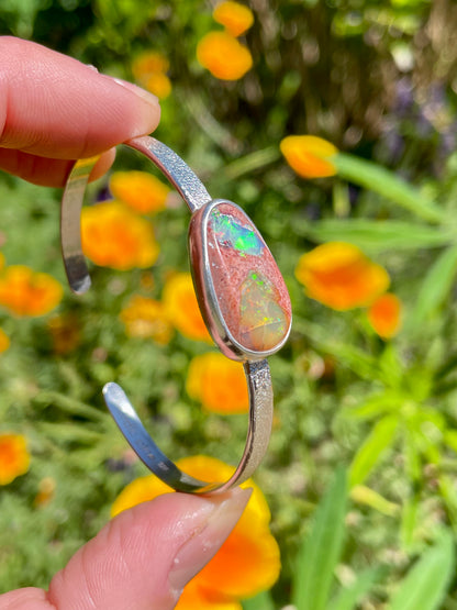 Mexican Fire Opal Cuff in Silver
