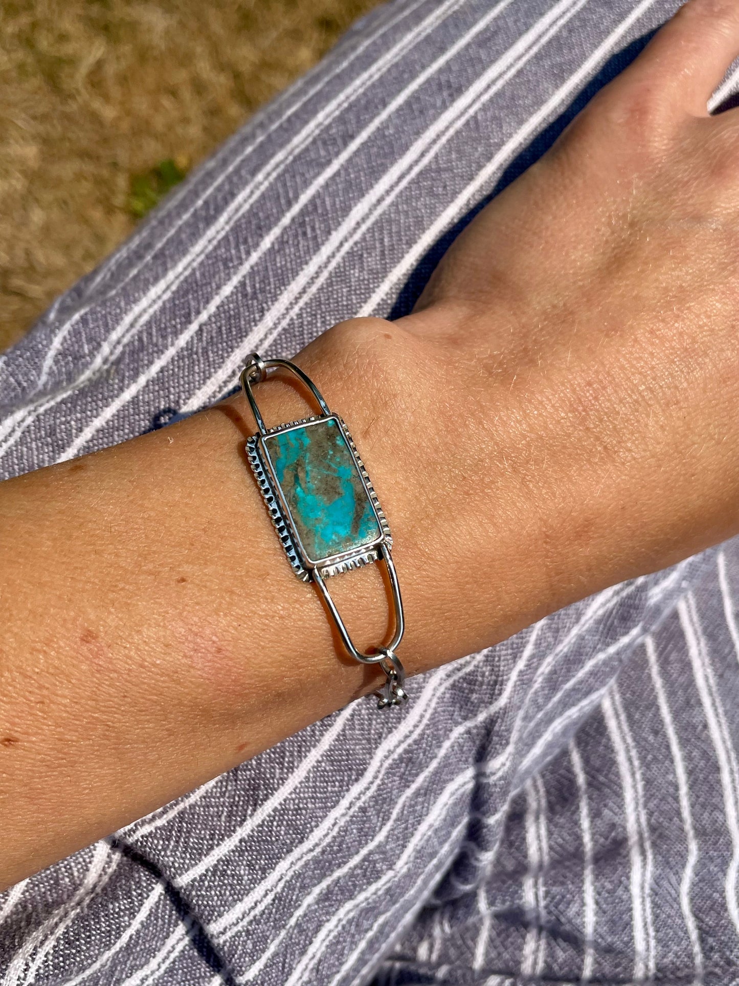 Persian Turquoise Oblong Chain Bracelet