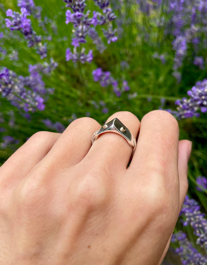 Sterling Silver and Gold detailed ring size 8