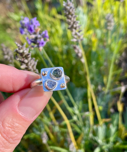 Montana Sapphire Dice Ring size 8.25