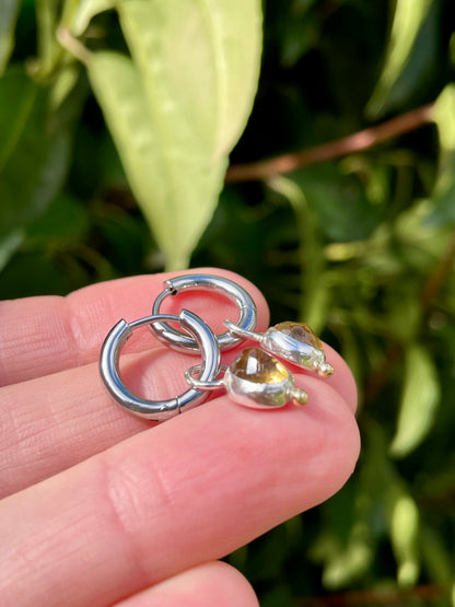 Citrine Huggie Hoop