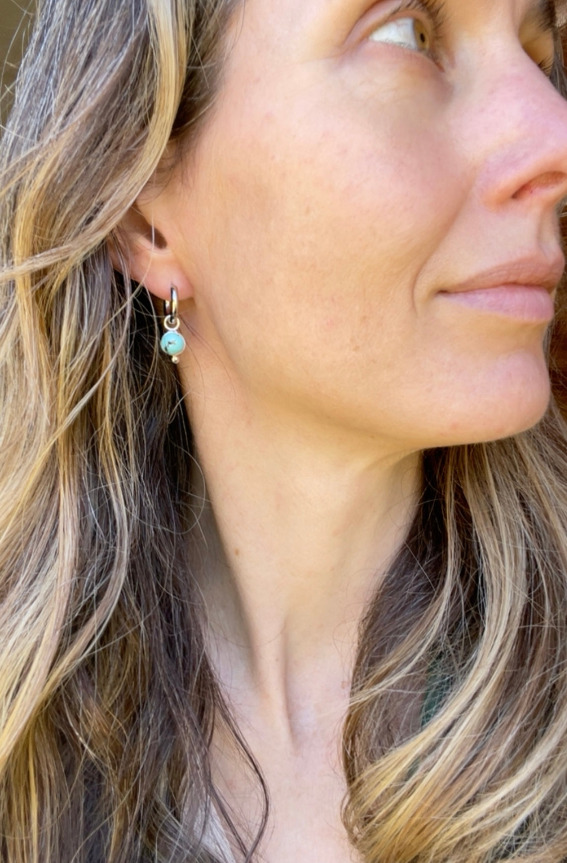 Cananea Turquoise Huggie Hoops 1